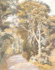 A Cornish Lane by Harold Harvey