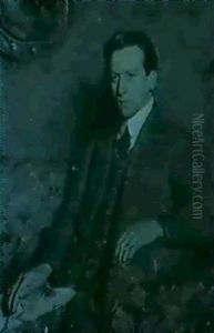 Portrait Of A Young Man With His Whippet by Herbert Johnson Harvey