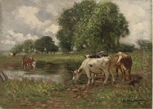 A Grazing Flock (+ Cattle Watering; Pair) A Grazing Flock (+ Cattle Watering; Pair)