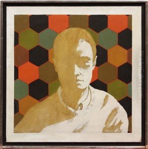 Portrait On Honeycomb Background