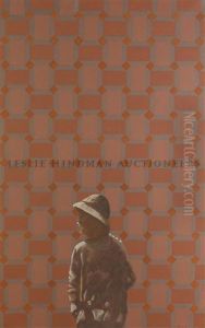 Single Figure Against Orange And Silver Background by Robert Harvey