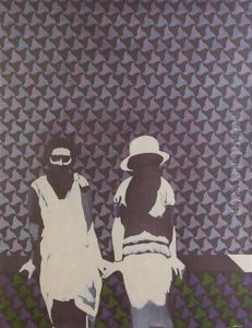 Two Figures In Black And White (study) by Robert Harvey