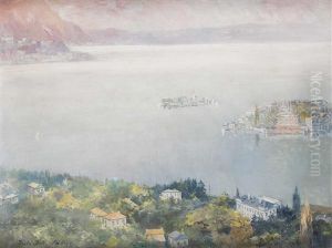 Blick Auf Den Lago Maggiore Mit Isola Bella by Gyula Hary