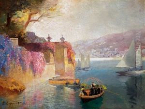 Lake By Lugano by Gyula Hary