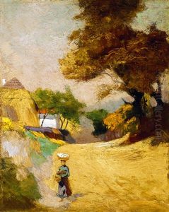 Sunlit Village Street