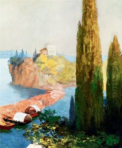 Italina Landscape (lake Garda) by Gyula Hary