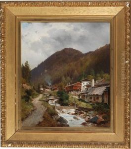 A Mountain Village With Weir (east Ryrol?)