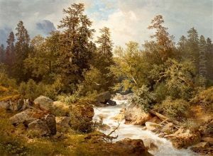 Gebirgsbach by Carl Hasch