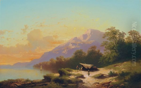 A Lakeside In The Evening - view 1