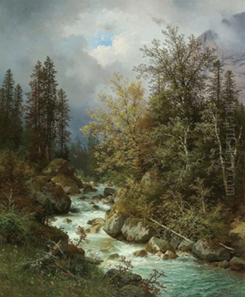 Motiv Vom Waldbach Strubb Bei Halstatt - view 1