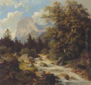 Ramsaubach Mit Den Muhlsturzhornern by Carl Hasch