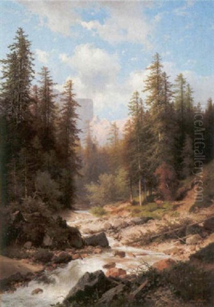 Motiv Am Pragser Wildbach Mit Dem Seekofel, In Tirol - view 1