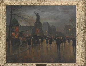 A Square In Paris by Paul Marcel Balmigere