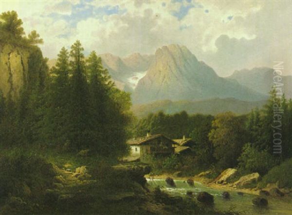 Bauernhauser Am Bach Im Gebirgstal - view 1