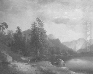 Alpenlandschaft Mit Gebirgssee by Carl Hasch