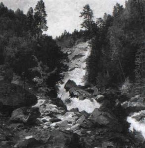 Der Strubbfall Bei Hallstatt by Carl Hasch