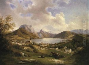Blick Auf Gmunden Am Traunsee by Carl Hasch