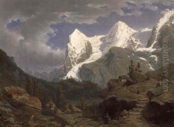 Auf Der Hochalm Mit Blick Auf Den Eiger Und Monch In Der Schweiz - view 1