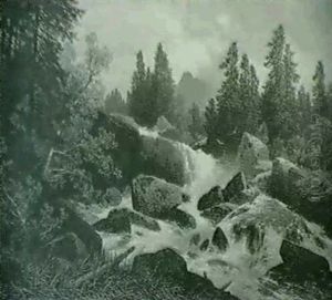 Felsiger Gebirgsbach by Carl Hasch