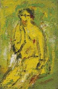 Yellow Female Nude by Toshiyuki Hasegawa