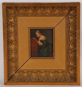 Jeune Fille Au Petit Chien - Jeune Fille En Priere (2 Works) by Frans Haseleer