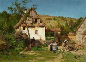 Unloading Turnips At A Farm In Hopfgarten Near Weimar by Wilhelm Hasemann