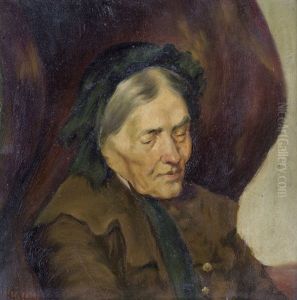 Bildnis Einer Schwarzwaldbauerin Mit Dunkler Haube by Wilhelm Hasemann