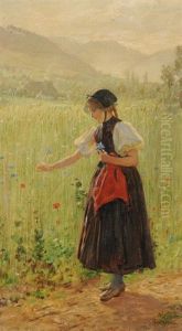 Junge Gutacherin Am Ahrenfeld by Wilhelm Hasemann