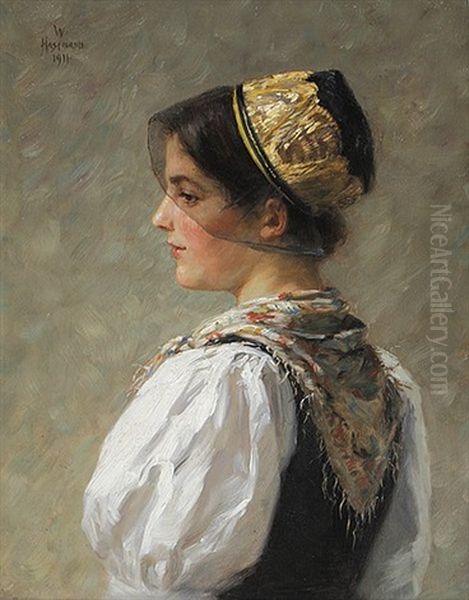 Junge Muhlenbacherin Mit Goldhaube - view 1