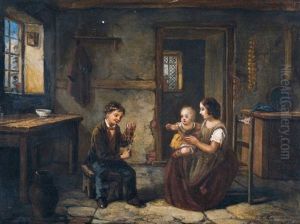 Interieur Mit Mutter Und Kind by Johann Peter Hasenclever