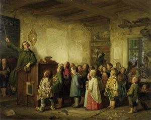 Die Dorfschule by Johann Peter Hasenclever