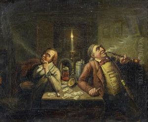 Die Entzweiten Kartenspieler by Johann Peter Hasenclever
