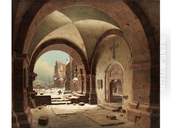Blick Auf Die Kirchenruine Im Winter - view 1