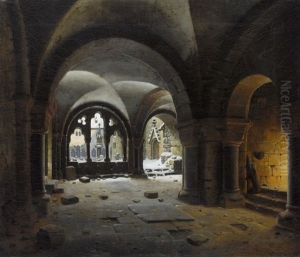 Der Klostergang Bei Untergehender Sonne