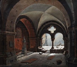 Kreuzgang Im Winter by Carl Georg Adolph Hasenpflug
