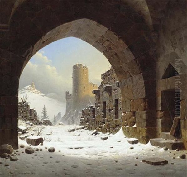 Burgruine Im Winter - view 1