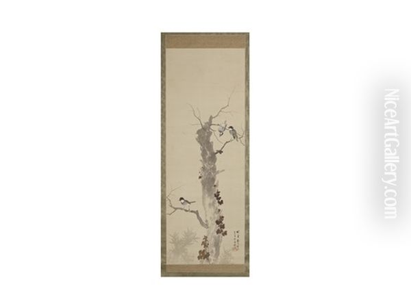 Dried Up Tree And Two Birds - view 1