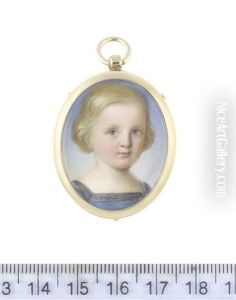 A Brother And Sister; The Former, Wearing Square-necked Blue Dress, His Blonde Hair Worn Short And Parted To The Right; The Latter, Wearing Plain White Dress (2 Works)