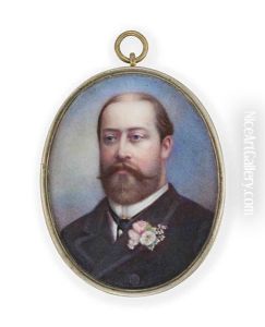 King Edward Vii, When Prince Of Wales, In Black Coat And Waistcoat, Cravat With Pearl Stick-pin, Pink And White Flowers In His Buttonhole King Edward Vii, When Prince Of Wales, In Black Coat And Waistcoat, Cravat With Pearl Stick-pin, Pink And White Flowers In His Buttonhole