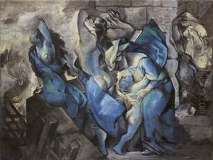 Klagende Frauen (brand Von Troja) by Bernard Hasler