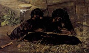 Gravhund Med Sine Hvalpe Gravhund Med Sine Hvalpe