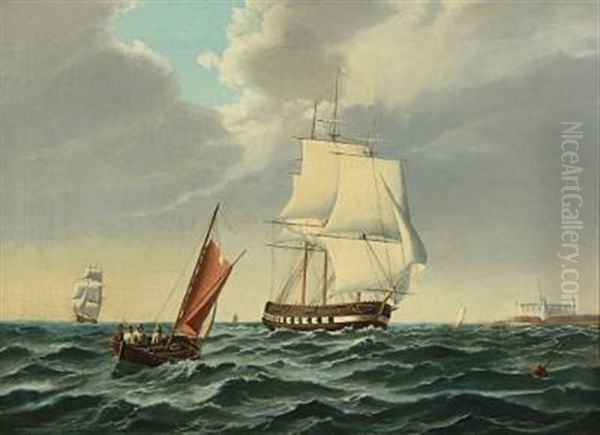 A Warship With Kronborg At The Port Side - view 1