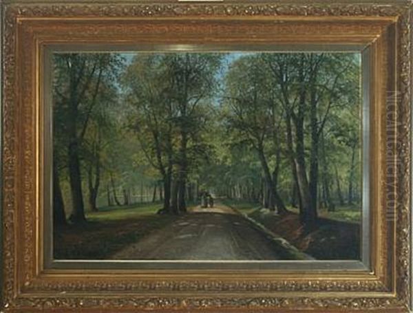 Forest Scenery With Walking Couple - view 1