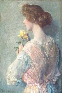 The Japanese Parasol by Childe Hassam