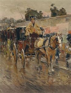 The Old Paris Cab Stand by Childe Hassam