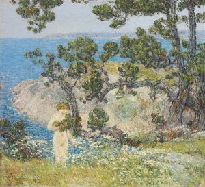 The Blue Sea And The Bather by Childe Hassam
