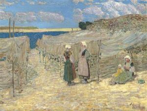 Fish Nets -- Le Pouldu, Brittany by Childe Hassam