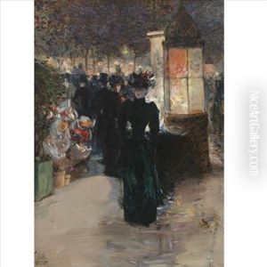 A Paris Nocturne by Childe Hassam