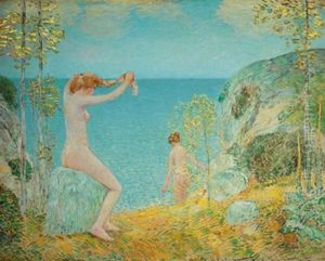 Nudes At The Cove by Childe Hassam