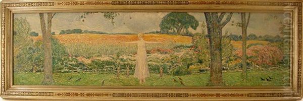Child In Landscape With Rabbits - view 1